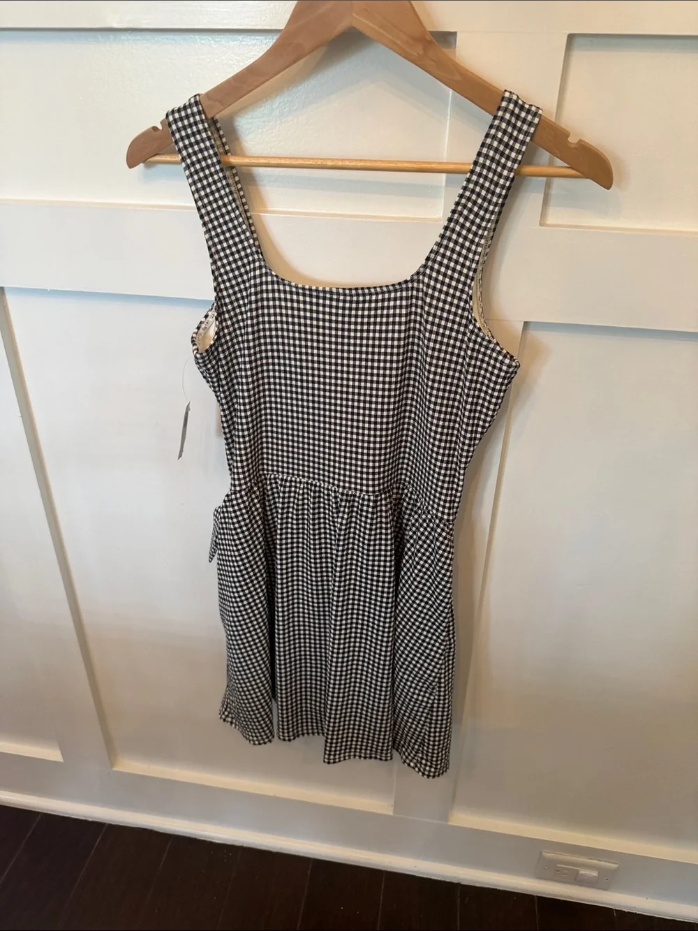 Black & White Gingham Tie-Side Swim Dress - Picture 4 of 5
